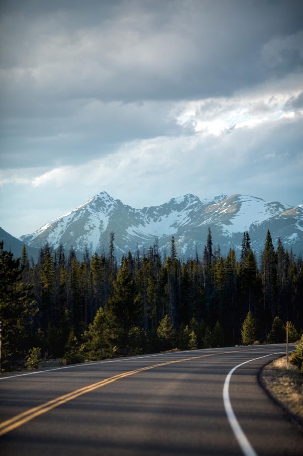 Open highway toward the mountains
