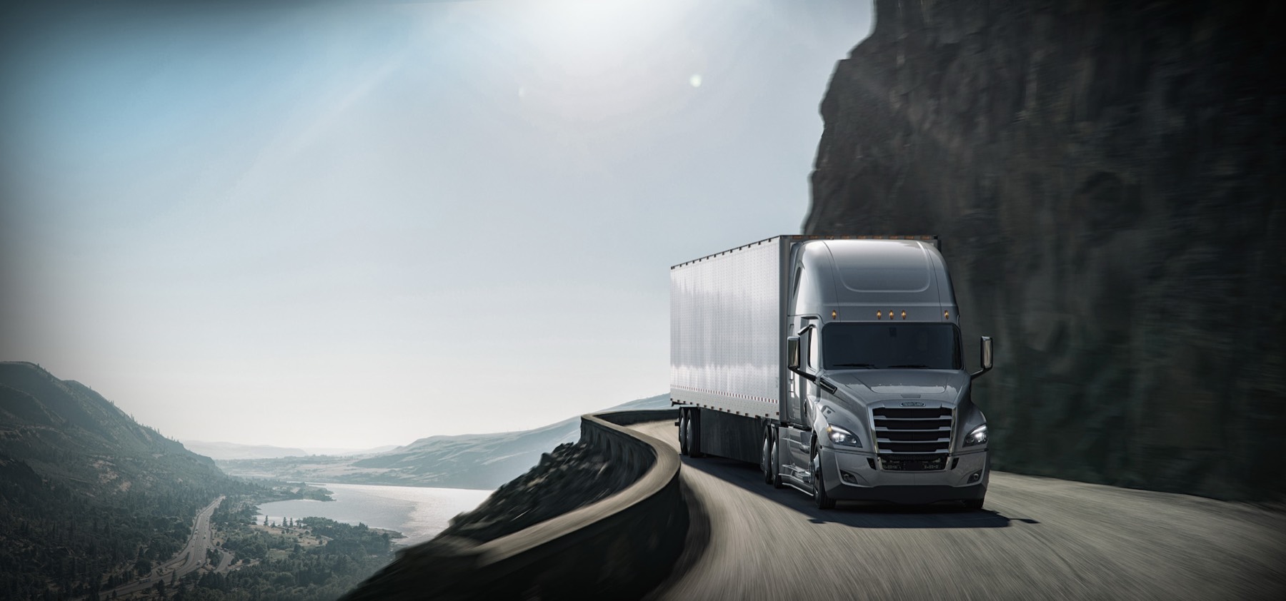 Truck on a mountain road